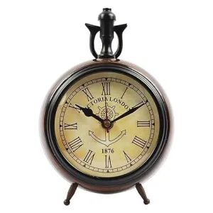 Morden Antique Style Wooden Table Desk Clock for Home Decor Office Room Designer Best Item Gift 7 Inched (Antique Brown)