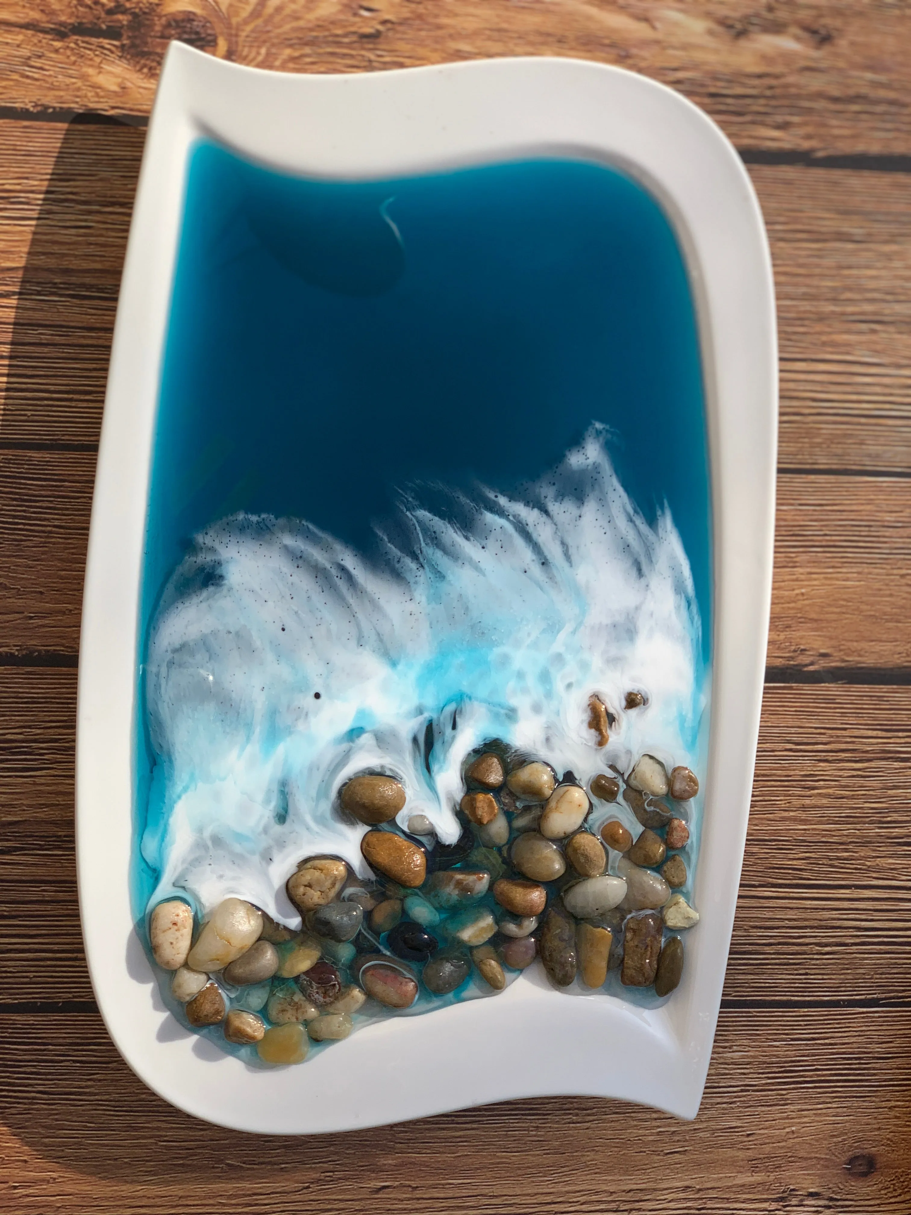 Ocean Rocks Porcelain Decorative/Jewelry Dish: Set of 2