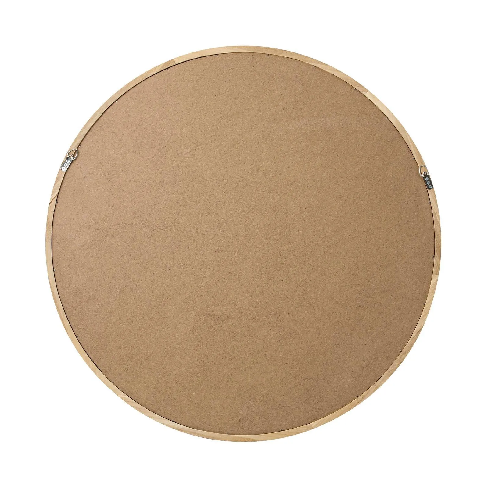 Oikiture 60cm Wall Mirrors Round Makeup Mirror Home Decro Wooden Dining Room