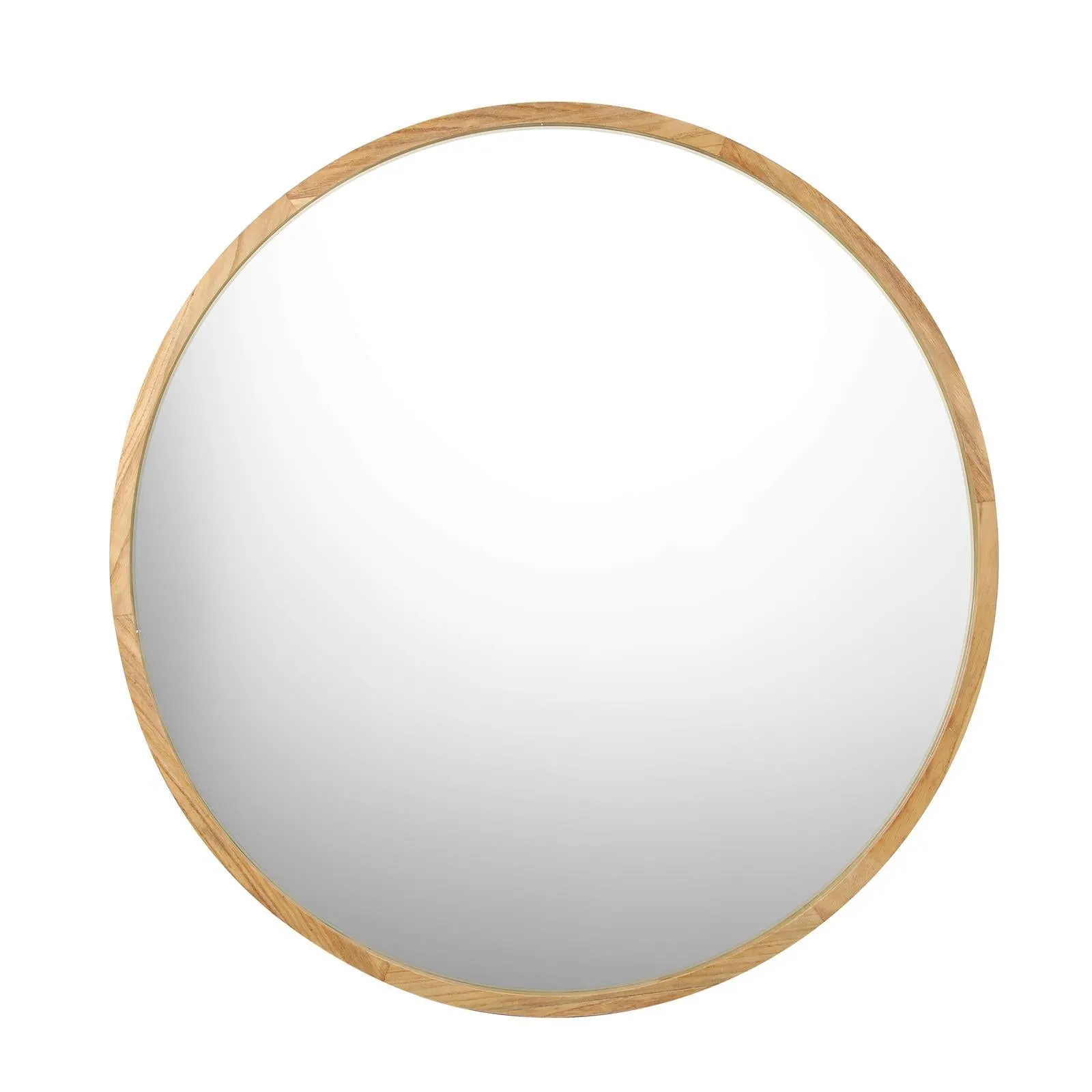 Oikiture 60cm Wall Mirrors Round Makeup Mirror Home Decro Wooden Dining Room