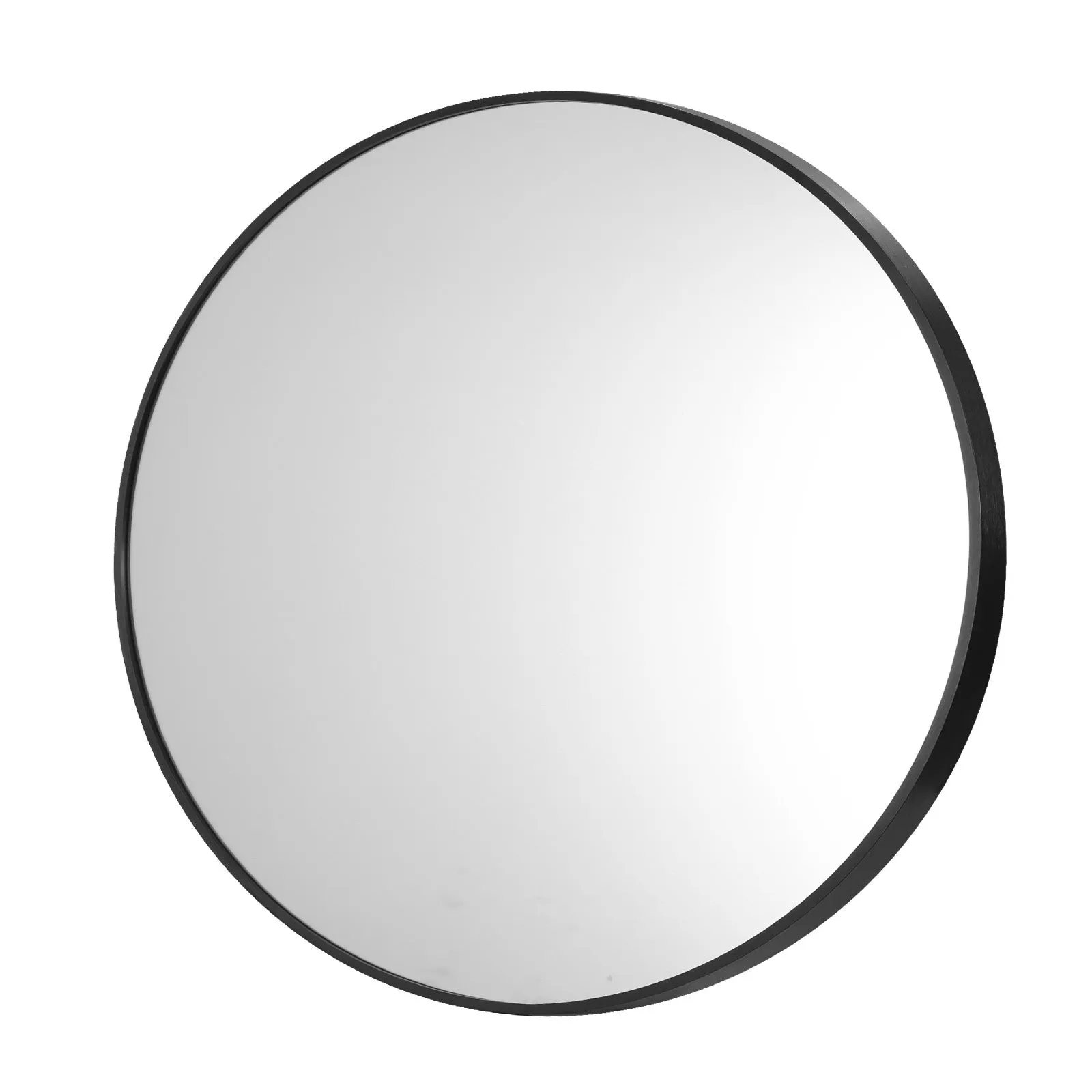 Oikiture Wall Mirrors Round 70cm Makeup Mirror Vanity Home Decro Black Bathroom