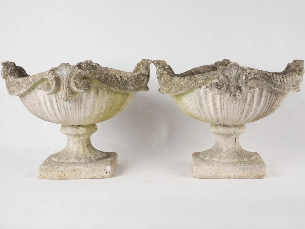 Pair of 1940s cup shaped planters 13½"