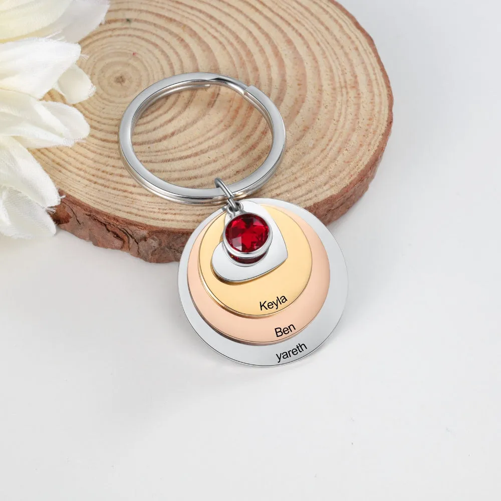 Personalized Mixed Color Engraved Name Keychains
