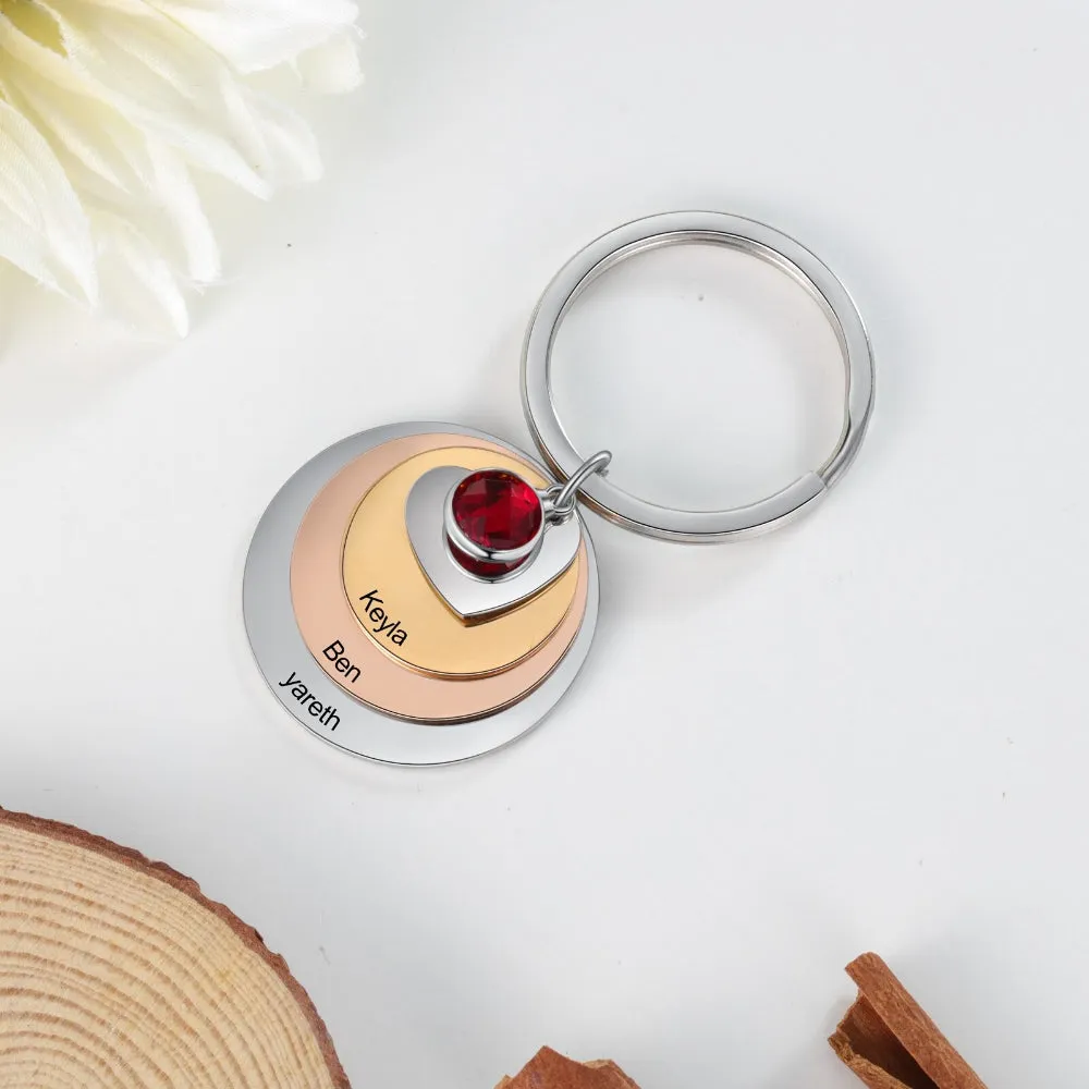 Personalized Mixed Color Engraved Name Keychains