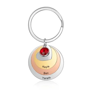Personalized Mixed Color Engraved Name Keychains