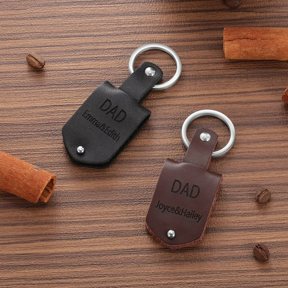 Personalized Photo Leather Keychains