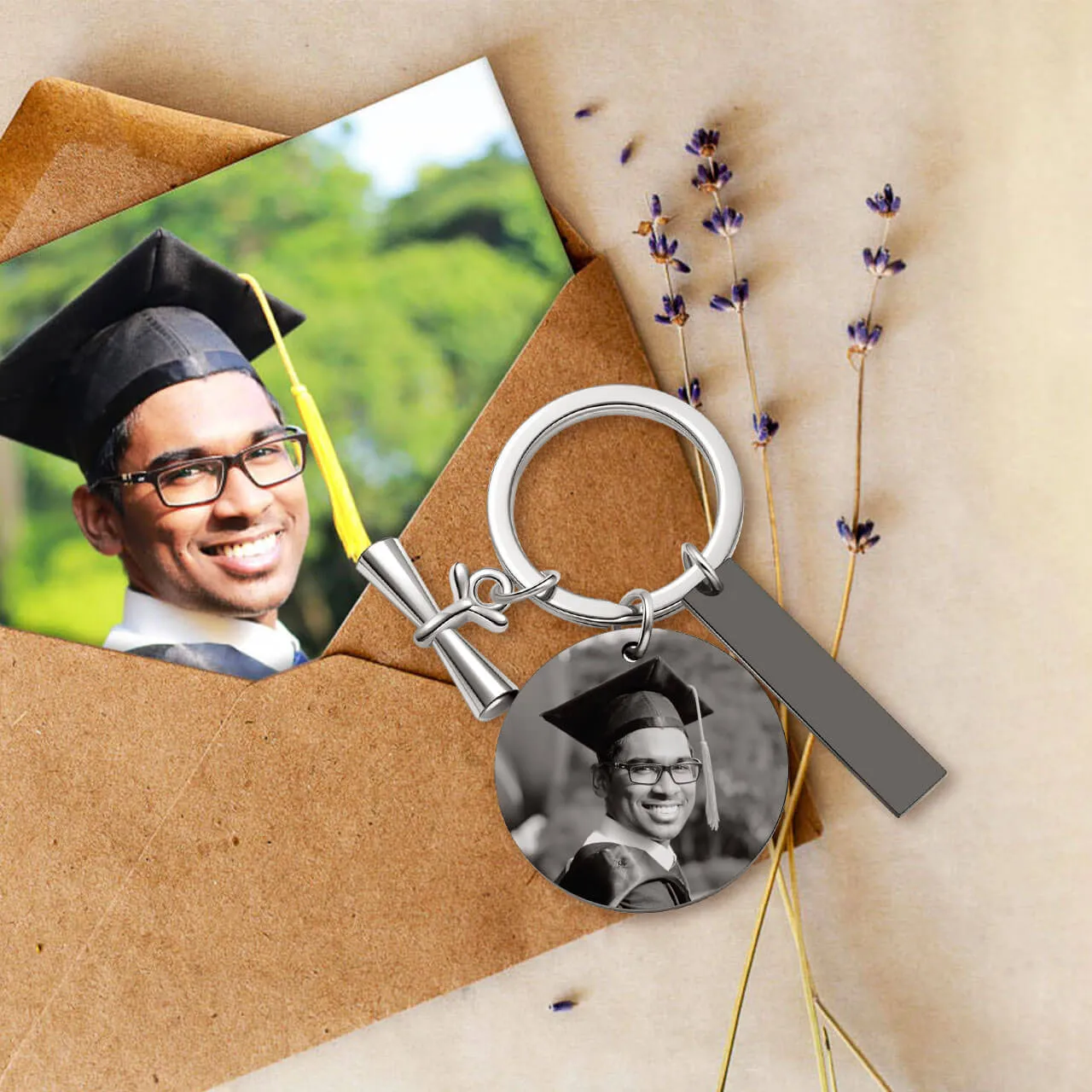 Personalized Photo Message Tag Keychain | Jovivi