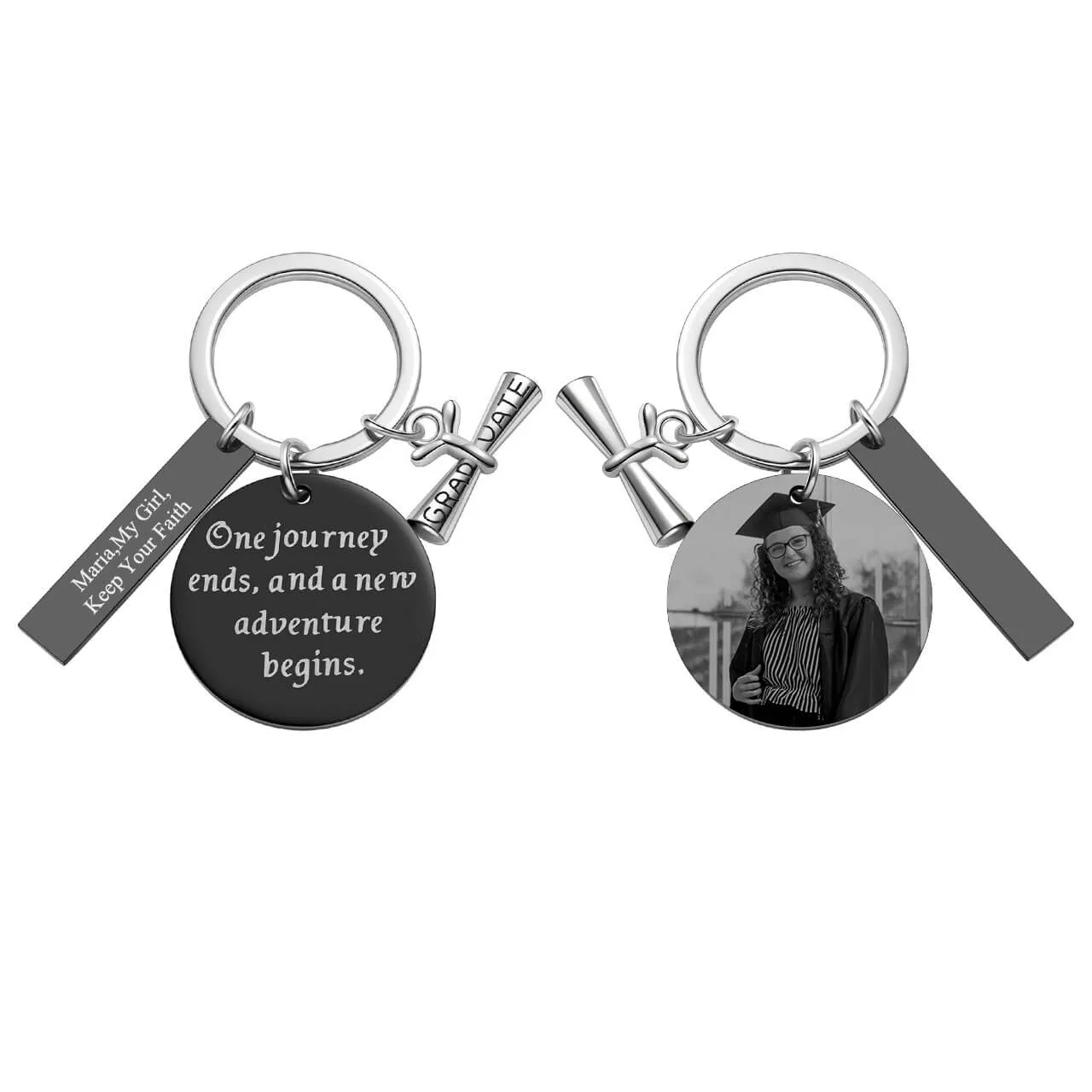 Personalized Photo Message Tag Keychain | Jovivi