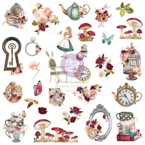 Prima Marketing Lost In Wonderland Cardstock Ephemera 58/Pkg