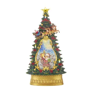 Raz Imports 2022 13.75" Santa In Chimney Lighted Water Tree
