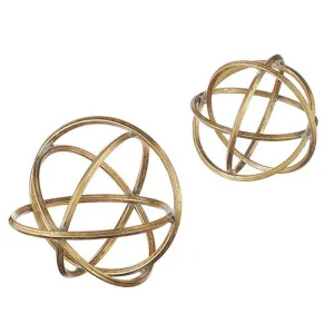 Raz Imports Greenbrier 8.25" Gold Orb, Set of 2