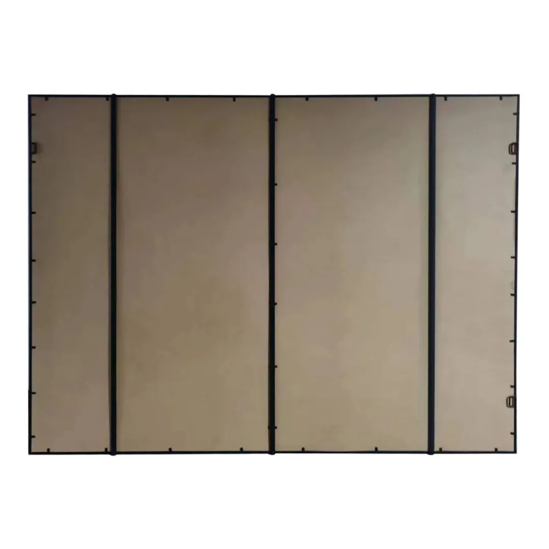 Rectangle 16 Pane Mirror Iron Frame | BLACK