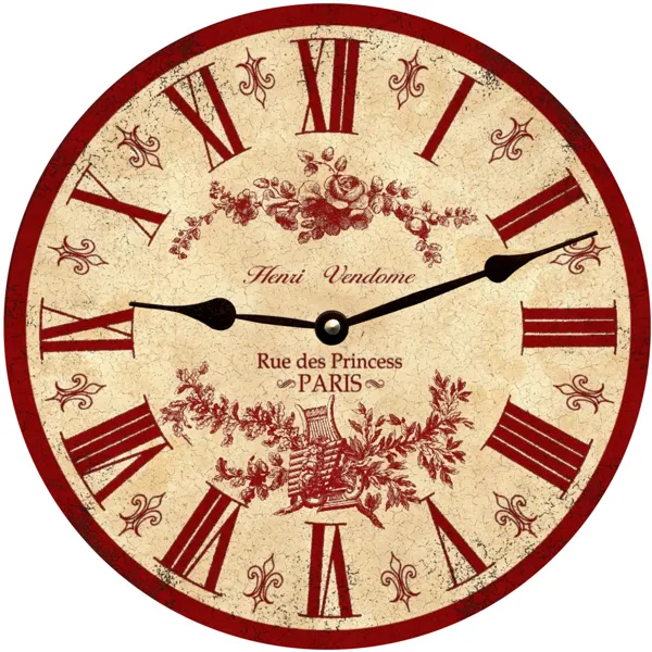 Red French Toile Clock