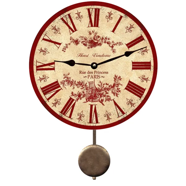 Red French Toile Clock