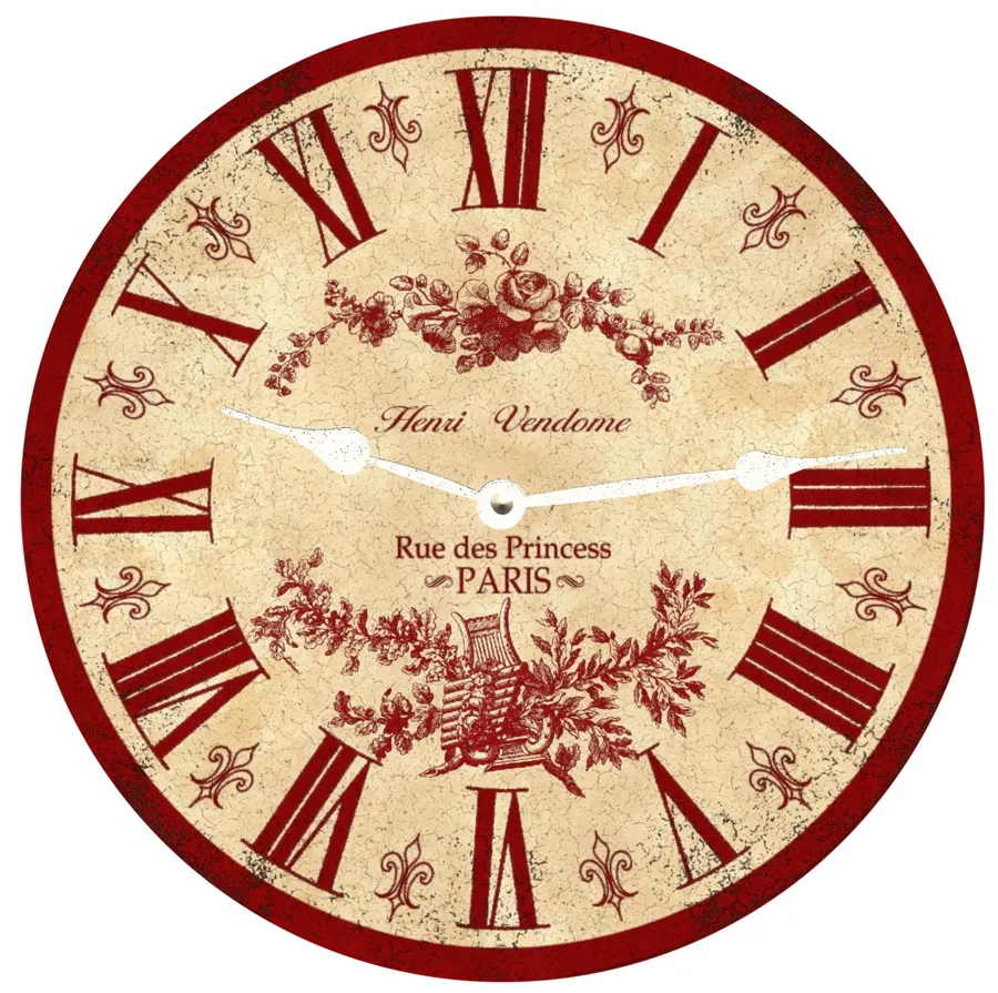 Red French Toile Clock