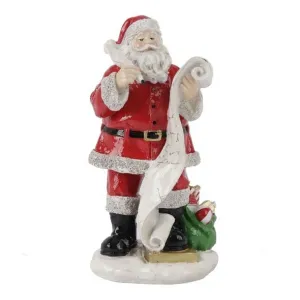 Regency International 10" Resin Santa with Sack And List