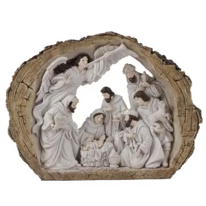 Regency International 13" Resin Nativity in Wood Cresh