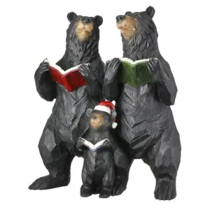 Regency International 14" Resin Caroling Black Bear Family