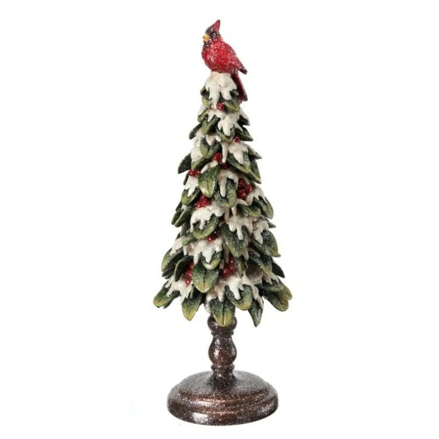 Regency International 15" Resin Frost Cardinal on Snow Berry Tree