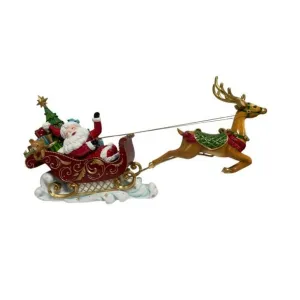 Regency International 16" Resin Santa with Flying Deer