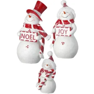 Regency International 6-9.2"Resin Peppermint Snowman Family Set of 3