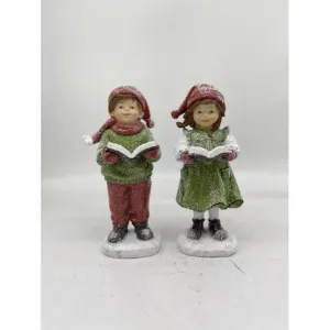 Regency International 8" Resin Children Carolers, Set of 2