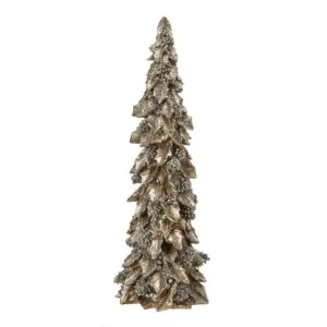 Regency International Glitter Resin Holly Leaf With Berries & Cones Tree