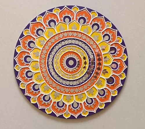 Rema Fabtex Art - Beautiful Home Decor Lippan Art Mud Mirror Wall Decor Handmade Wall Art - (12 inch x 12 Inch)