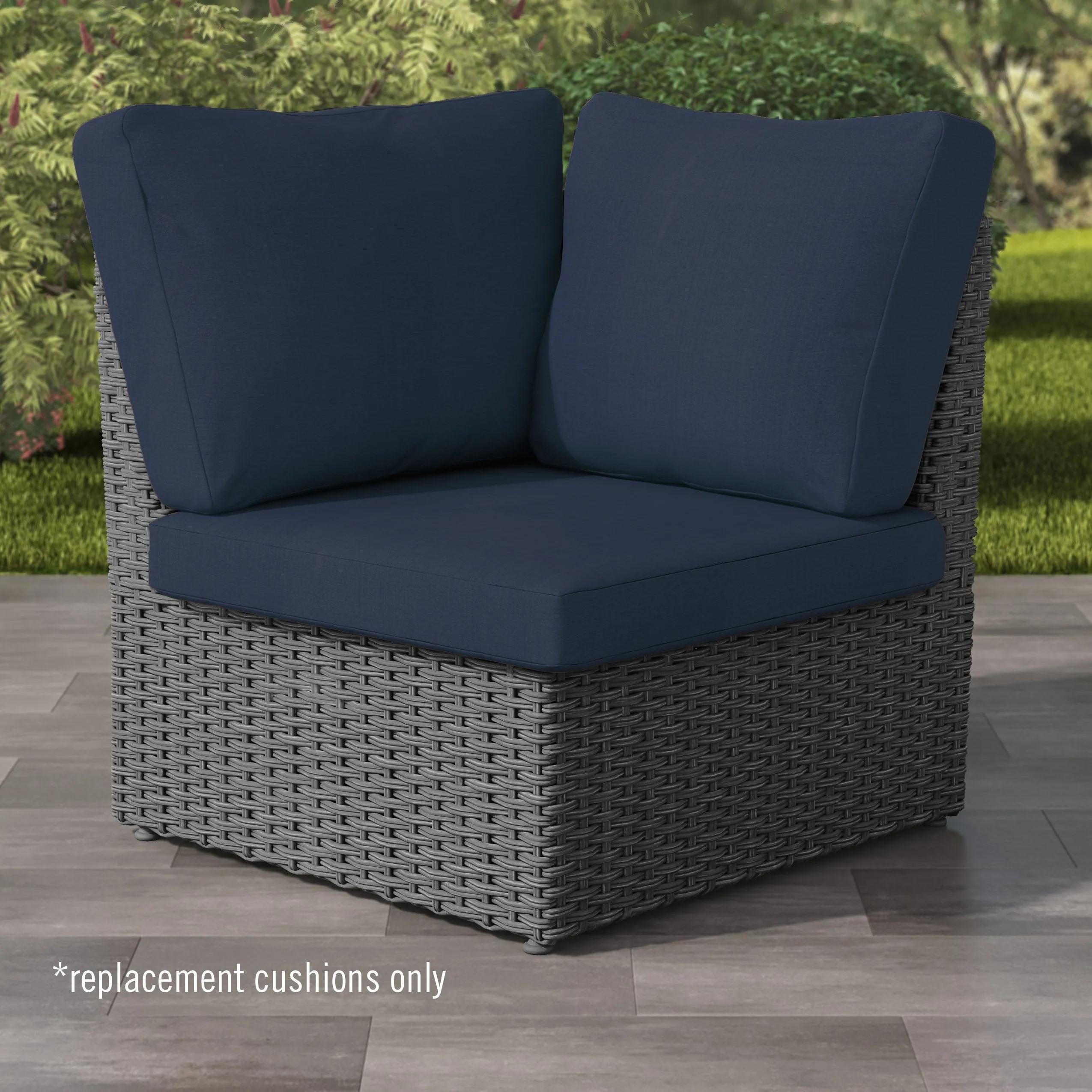 Replacement Back & Seat Square Corner Sectional Cushions 3pc