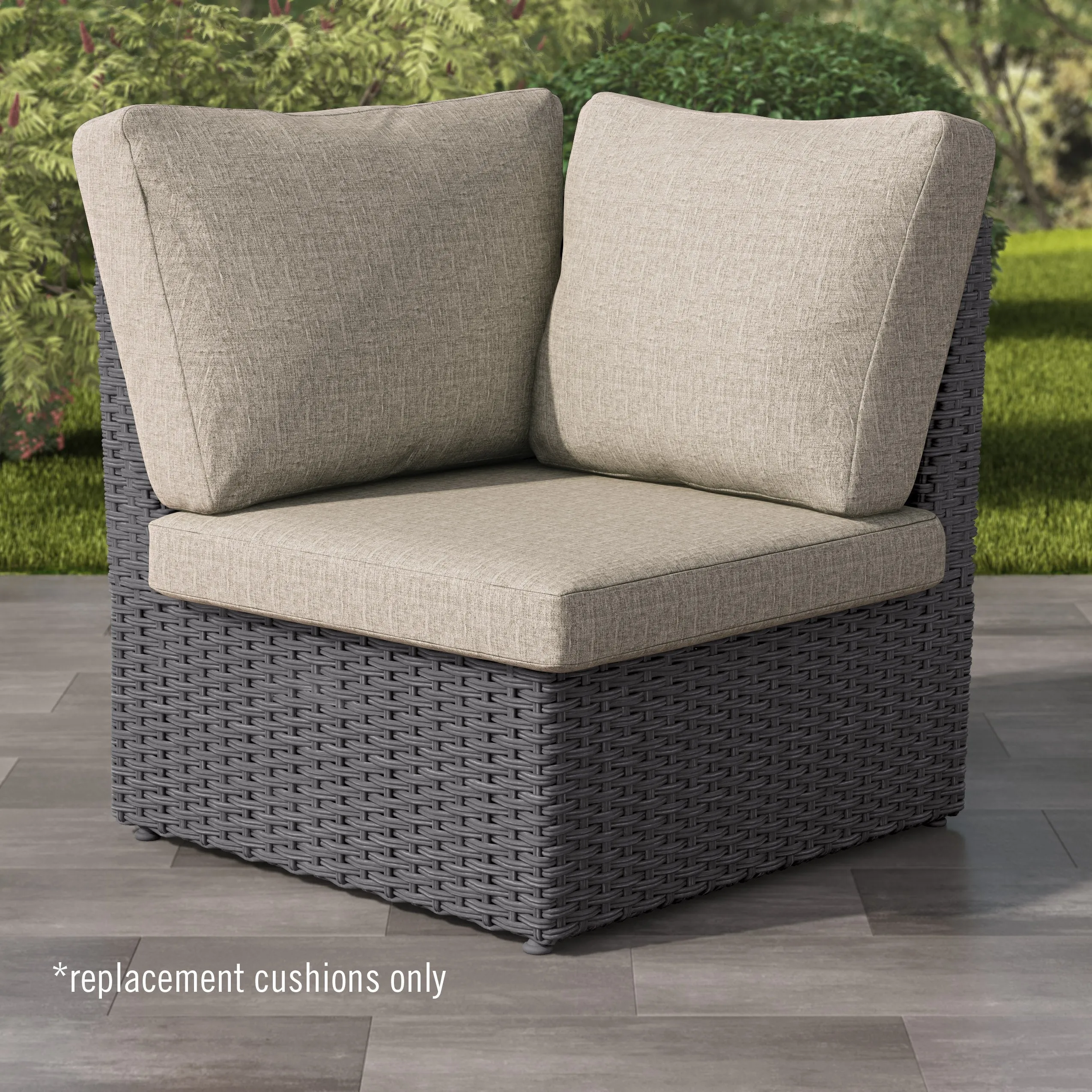Replacement Back & Seat Square Corner Sectional Cushions 3pc