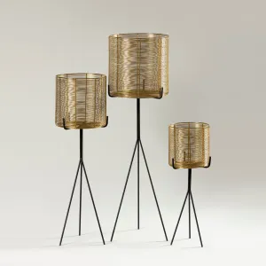 S/3 Golden Standing Planters