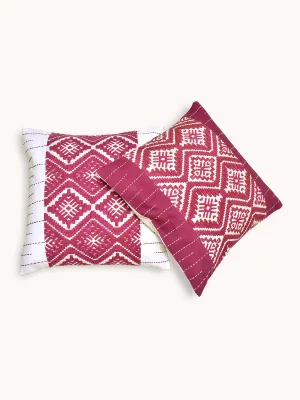 Saqaafat Handwoven Cushions Set Of 2 Pcs White