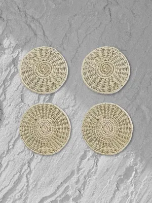 Set Of 4 Handmade Sabai Grass Coasters