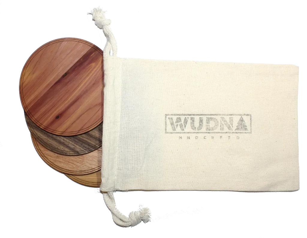Solid Bamboo Coasters & Matching Box | BSU Broncos