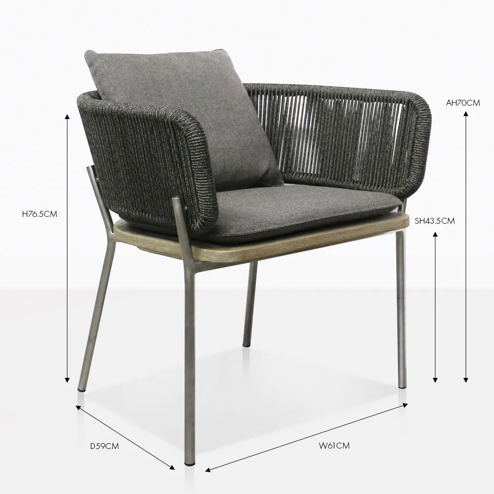 Studio Vertical Weave Rope Dining Armchair