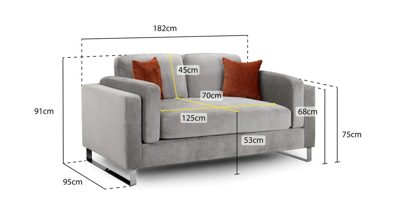 Surrey Sofa - Grey 2 Seater - 182 CM