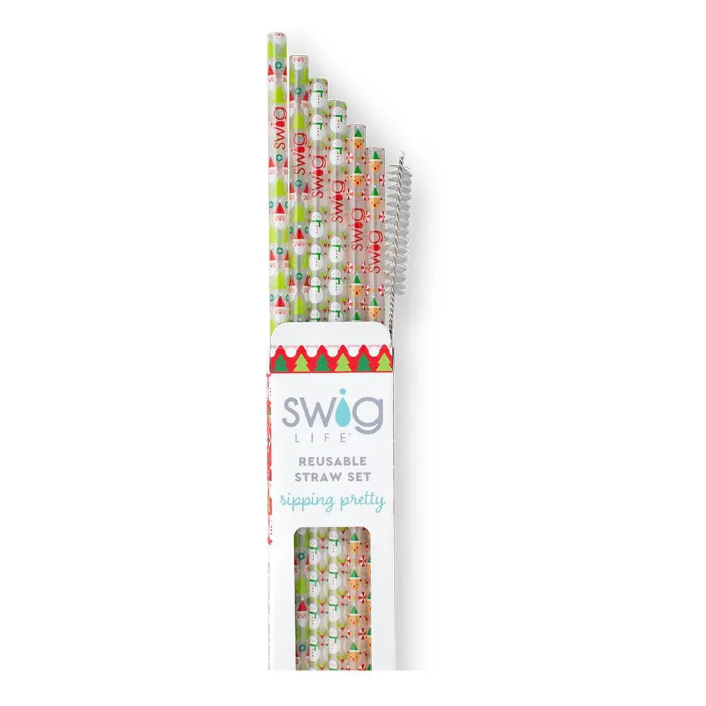 Swig Straw set Christmas Crew