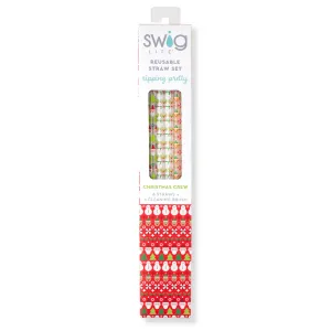 Swig Straw set Christmas Crew