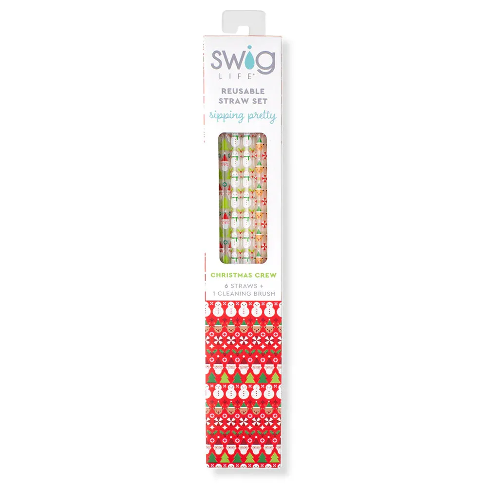 Swig Straw set Christmas Crew