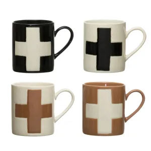 SWISS CROSS STONEWARE MUG