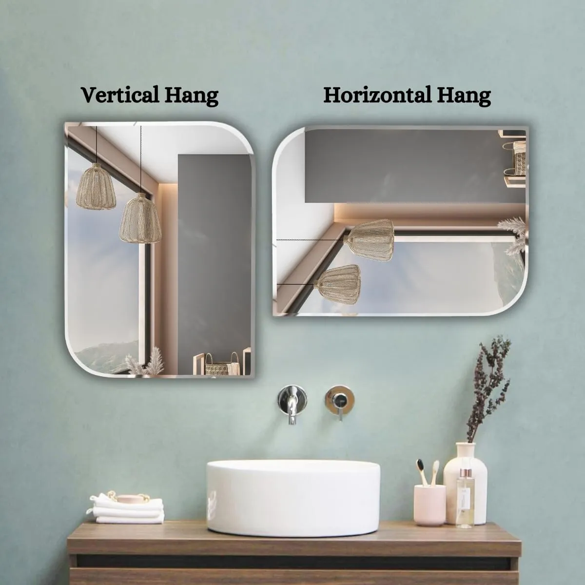 The Deqor Frameless Wall Mirror for Bathroom, Bathroom Mirror, Bedroom Mirror, Washbasin Mirror, Mirror for Room 18x24 Inch (BVM1824A6)