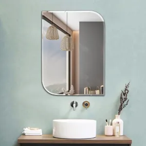 The Deqor Frameless Wall Mirror for Bathroom, Bathroom Mirror, Bedroom Mirror, Washbasin Mirror, Mirror for Room 18x24 Inch (BVM1824A6)