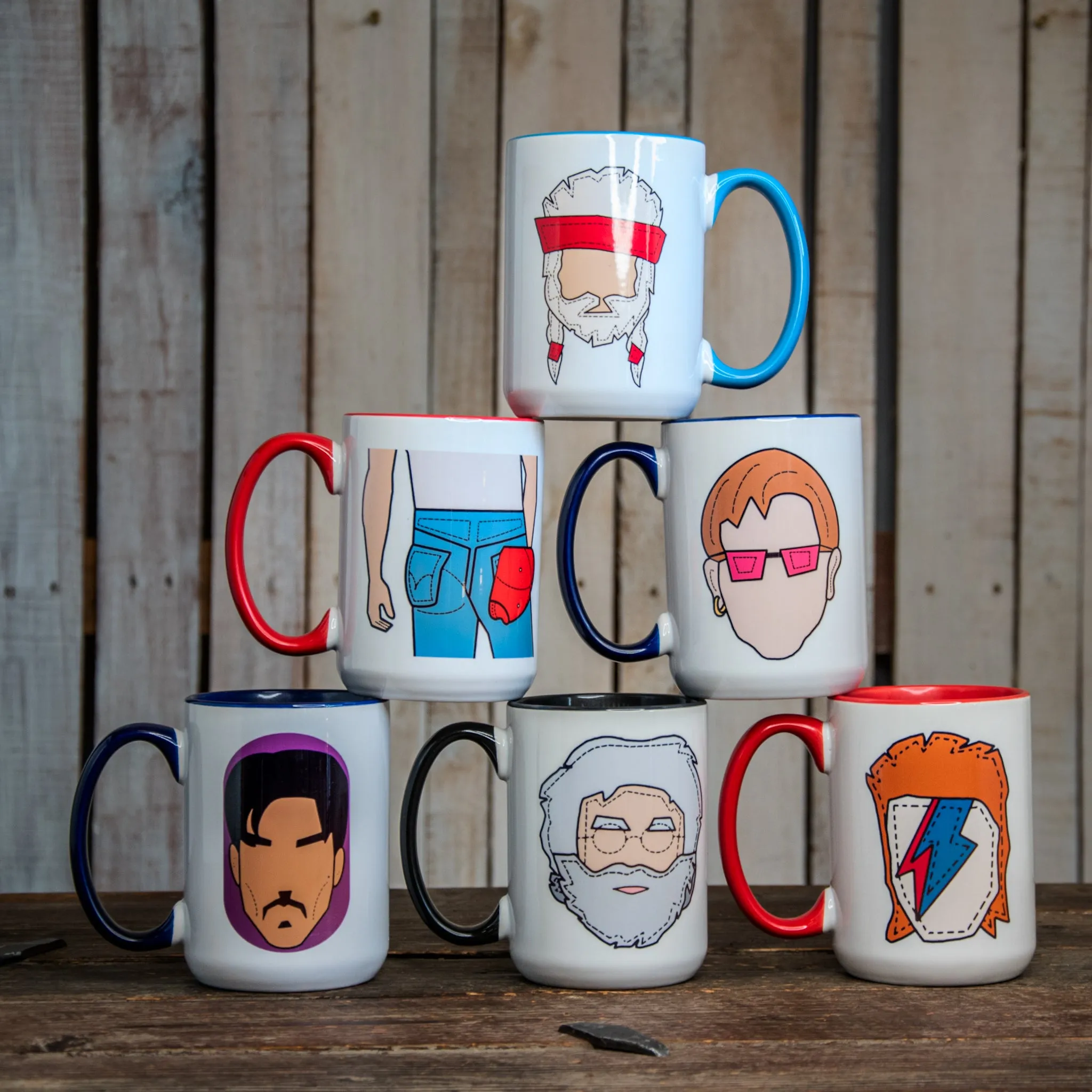 The Icon Series Mugs | The LARGE Coffee Cup | Hand printed original artwork mugs | Dolly