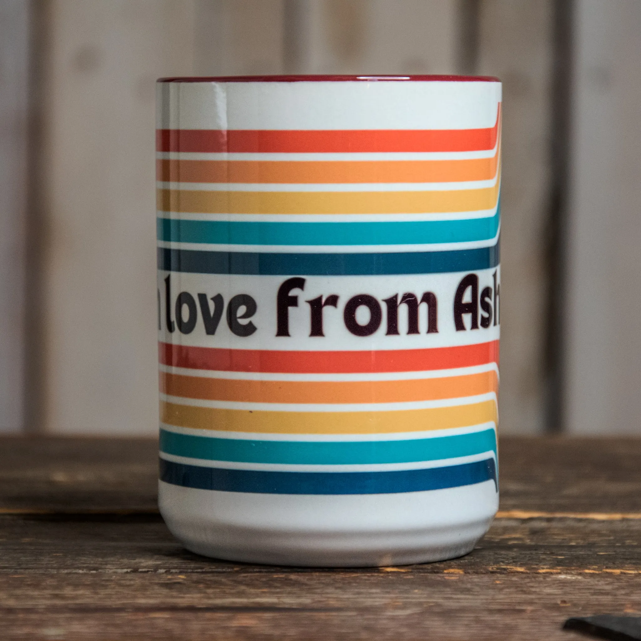 The LARGE In Blue Mug | Coffee Cup | Hand printed original artwork mugs | With Love from Asheville