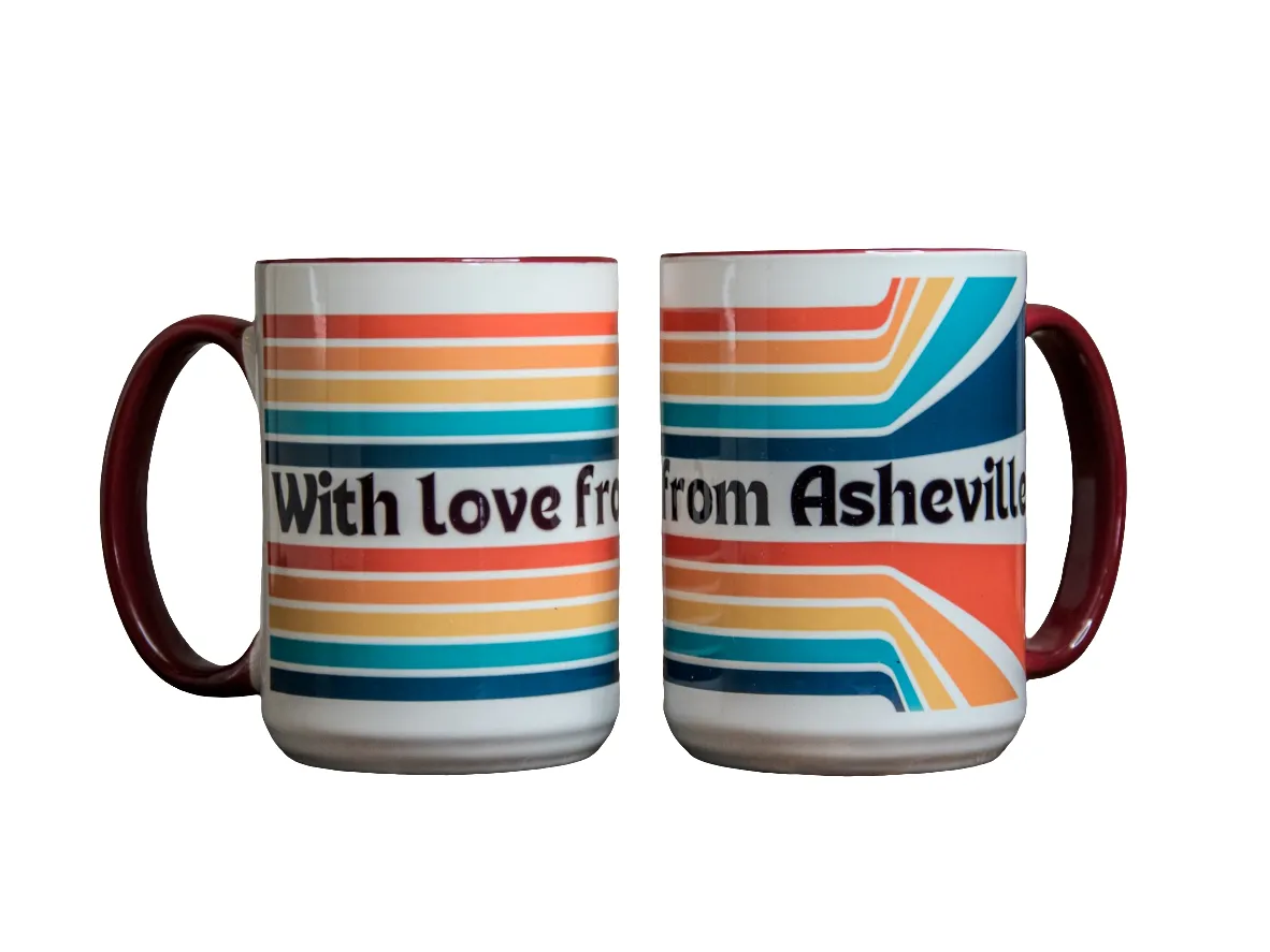 The LARGE In Blue Mug | Coffee Cup | Hand printed original artwork mugs | With Love from Asheville