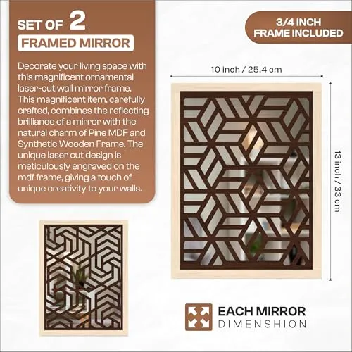 The WoWart Wall Hanging Mirror Frame (WDJ-BC-37, 10X13/10X10 inches)