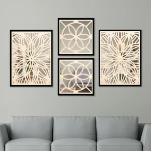 The WoWart Wooden Wall Mirror Decor Panel for Living Room and Bedroom | Decorative Hanging Mirror with Wooden Jharokha Frame, Square, Framed for Home Decor (WDJ-BLB-1.16, 10x13 inches / 10x10 inches)