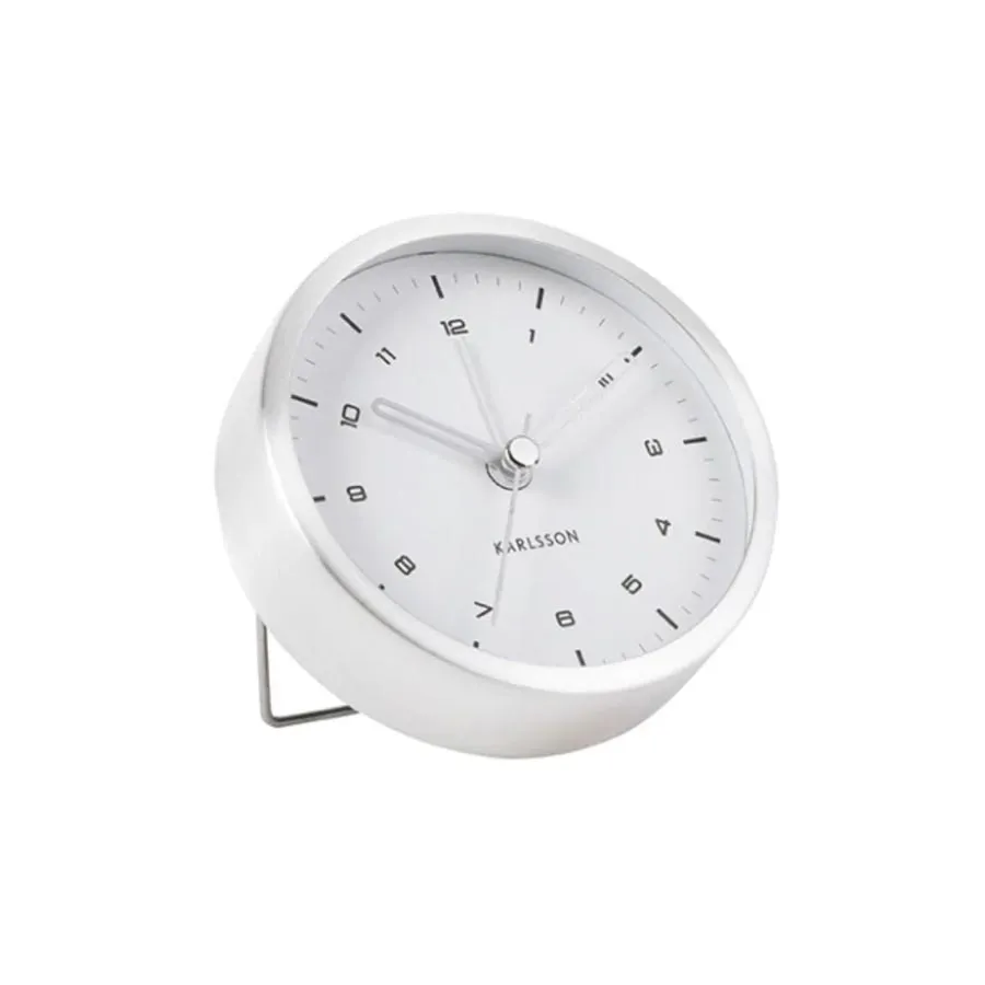Tinge Alarm Clock - Silver/White
