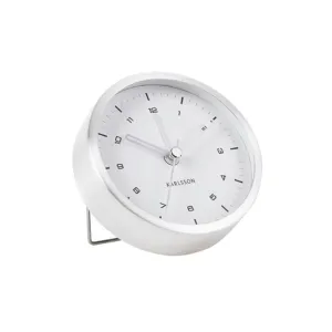 Tinge Alarm Clock - Silver/White