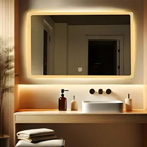 Touch LED Mirror Rectangular Touch Sensor LED Wall Mirror with 3 Light Modes – Perfect for Bedroom, Bathroom, and Living Room (18X24 (inch))
